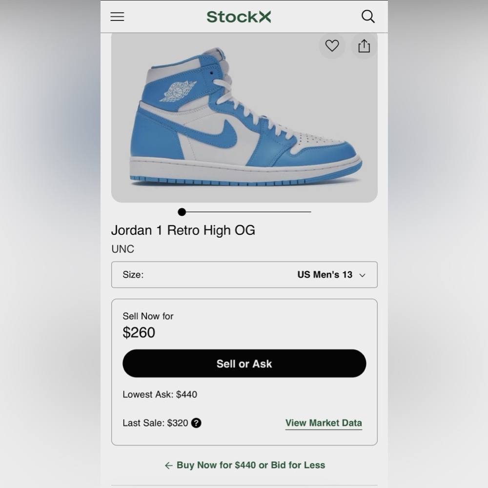 Jordan 1 Retro High OG UNC